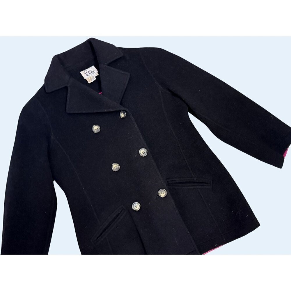 LILLY PULITZER Youth Kids Girls Wool Blend Black Peacoat Jacket Sz 10